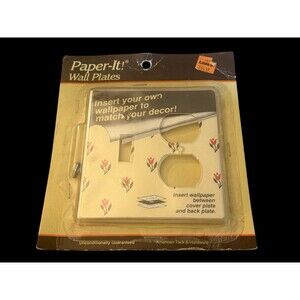 Paper-It! WALL PLATE Toggle Light Switch Outlet Clear Plastic Wallpaper NOS Vtg